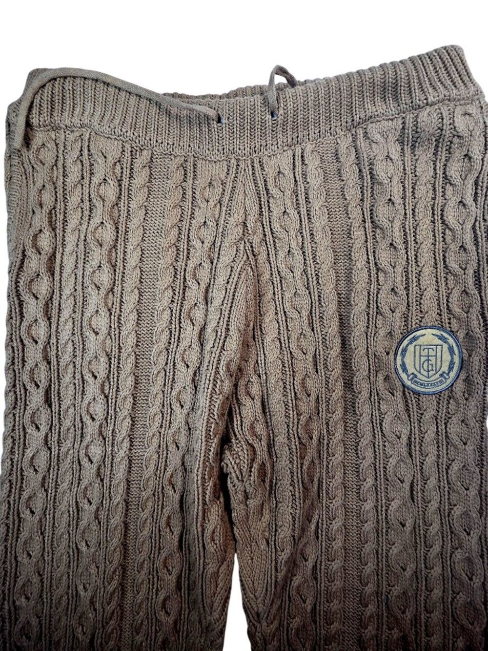 Honor The Gift Cable Knit Wide Leg Pants Brown Mens XL